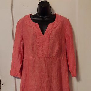 Boden Orange Sherbet Linen Dress